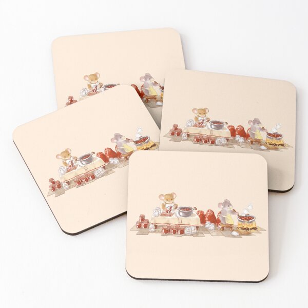 Item preview, Cottagecore Mice Making Strawberry Jam designed and sold by Jieul.