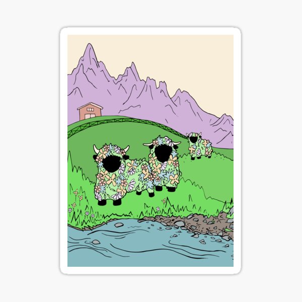 Flower Sheep in the Spring Alps Sticker