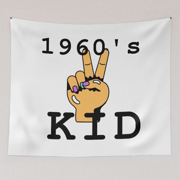 Item preview, 1960s Kid T-shirt, Retro Vintage Colorful Hippie Peace T-shirt Black Ink designed and sold by KananiandKiki.