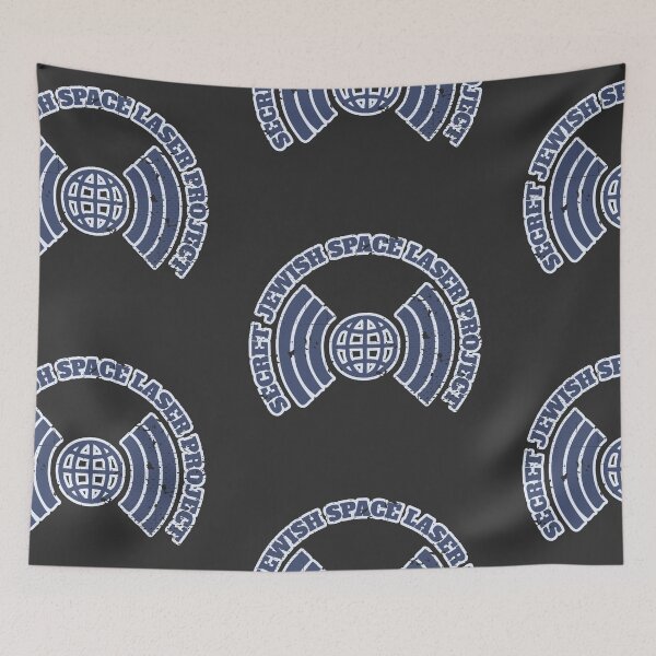 Item preview, Secret Jewish Space Laser Project Logo Satire - Distressed Blue designed and sold by Chubuter.