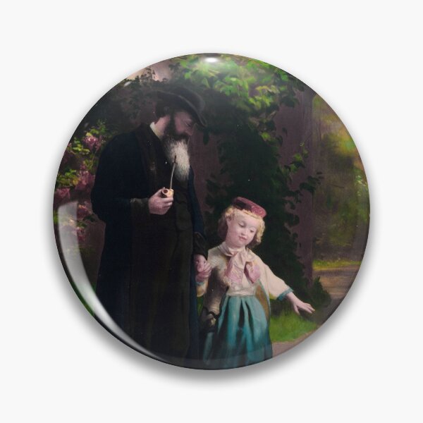 Item preview, Little girl and grandfather in the garden designed and sold by billduncan.