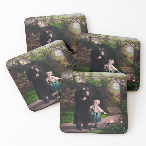 Item preview, Little girl and grandfather in the garden designed and sold by billduncan.