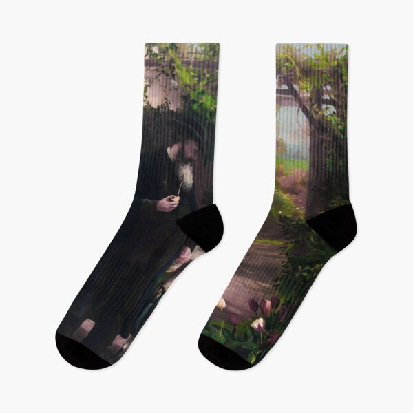 Item preview, Little girl and grandfather in the garden designed and sold by billduncan.