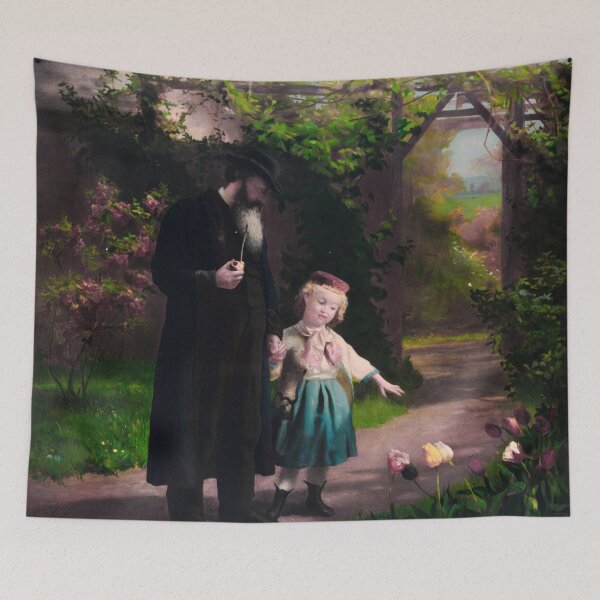 Item preview, Little girl and grandfather in the garden designed and sold by billduncan.