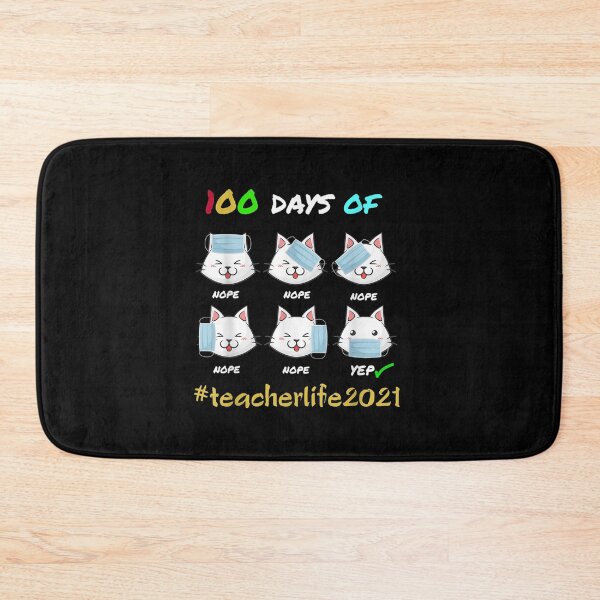 Item preview, 100 Days Of School Teacher Cat Wearing Mask Wrong designed and sold by lolahomya.