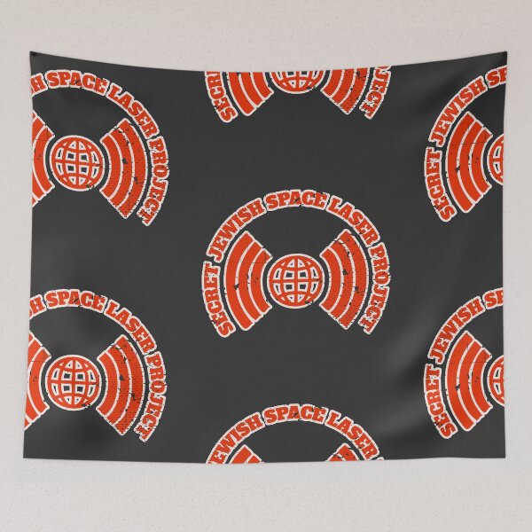 Item preview, Secret Jewish Space Laser Project Logo Satire - Distressed Red designed and sold by Chubuter.