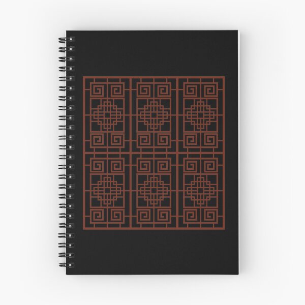 Item preview, Korean Traditional Rectangle Brown Pattern Style 1 on Black BG designed and sold by FollowtheOrigin.