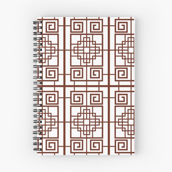 Item preview, Korean Traditional Brown Rectangle Pattern Style 1 on White BG designed and sold by FollowtheOrigin.