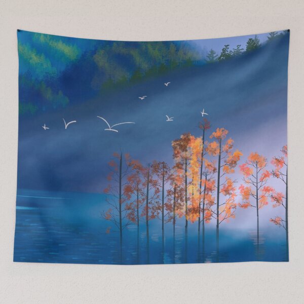 Item preview, Autumn Landscape with Blue Hues designed and sold by thecraftapparel.