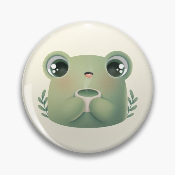 Item preview, Baby green frog with mug of tea designed and sold by Salvoodles.