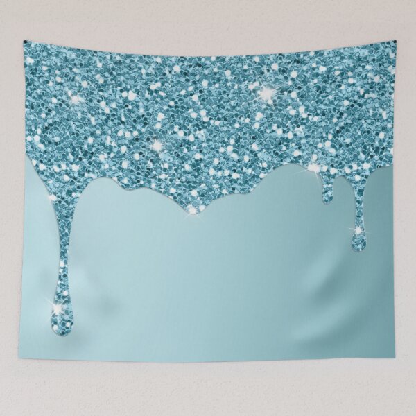 Item preview, Dripping Sky Blue Glitter Sequin  designed and sold by WOW TeesAndThings.