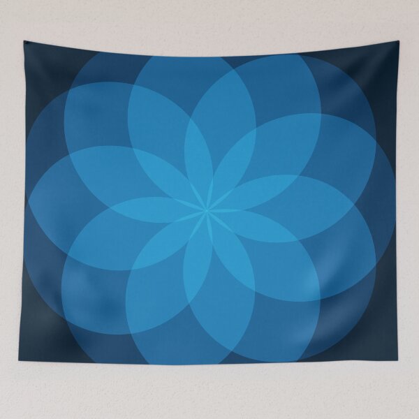 Item preview, Geometric Flower of Rounds (Blue) designed and sold by shahramroj.