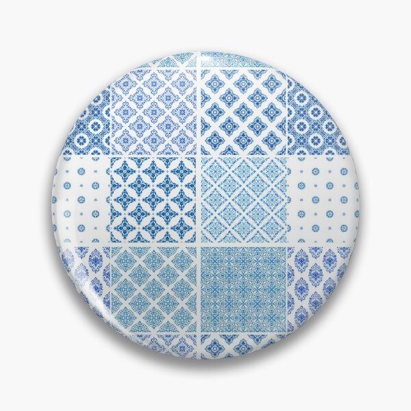Item preview, Blue and White Portuguese Azulejo Watercolor Tile Pattern designed and sold by Rhu Creations.