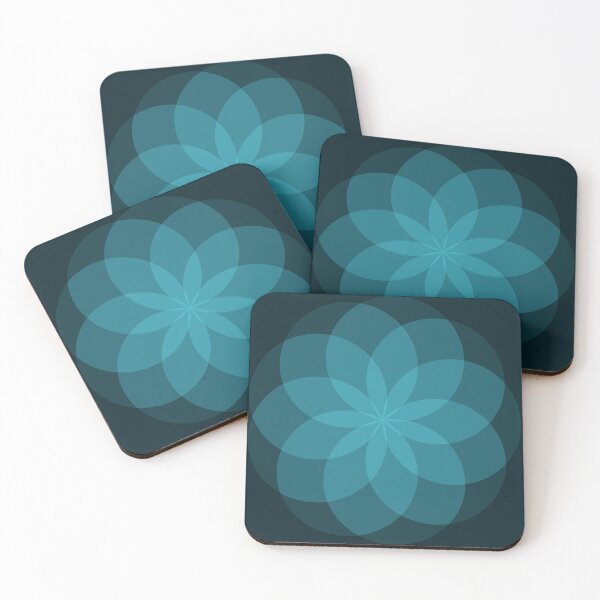 Item preview, Geometric Flower of Rounds ( Cyan) designed and sold by shahramroj.