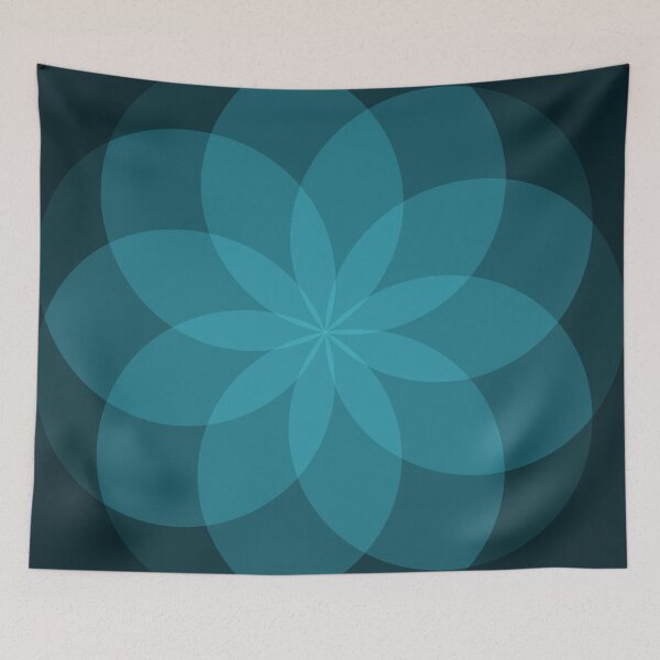 Item preview, Geometric Flower of Rounds ( Cyan) designed and sold by shahramroj.
