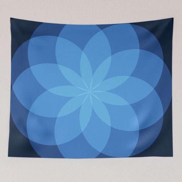 Item preview, Geometric Flower of Rounds ( Cornflower Blue) designed and sold by shahramroj.