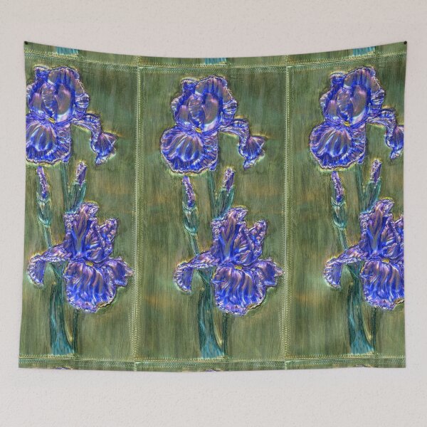Item preview, Blue Irises on Aluminum designed and sold by Marcella Chapman.