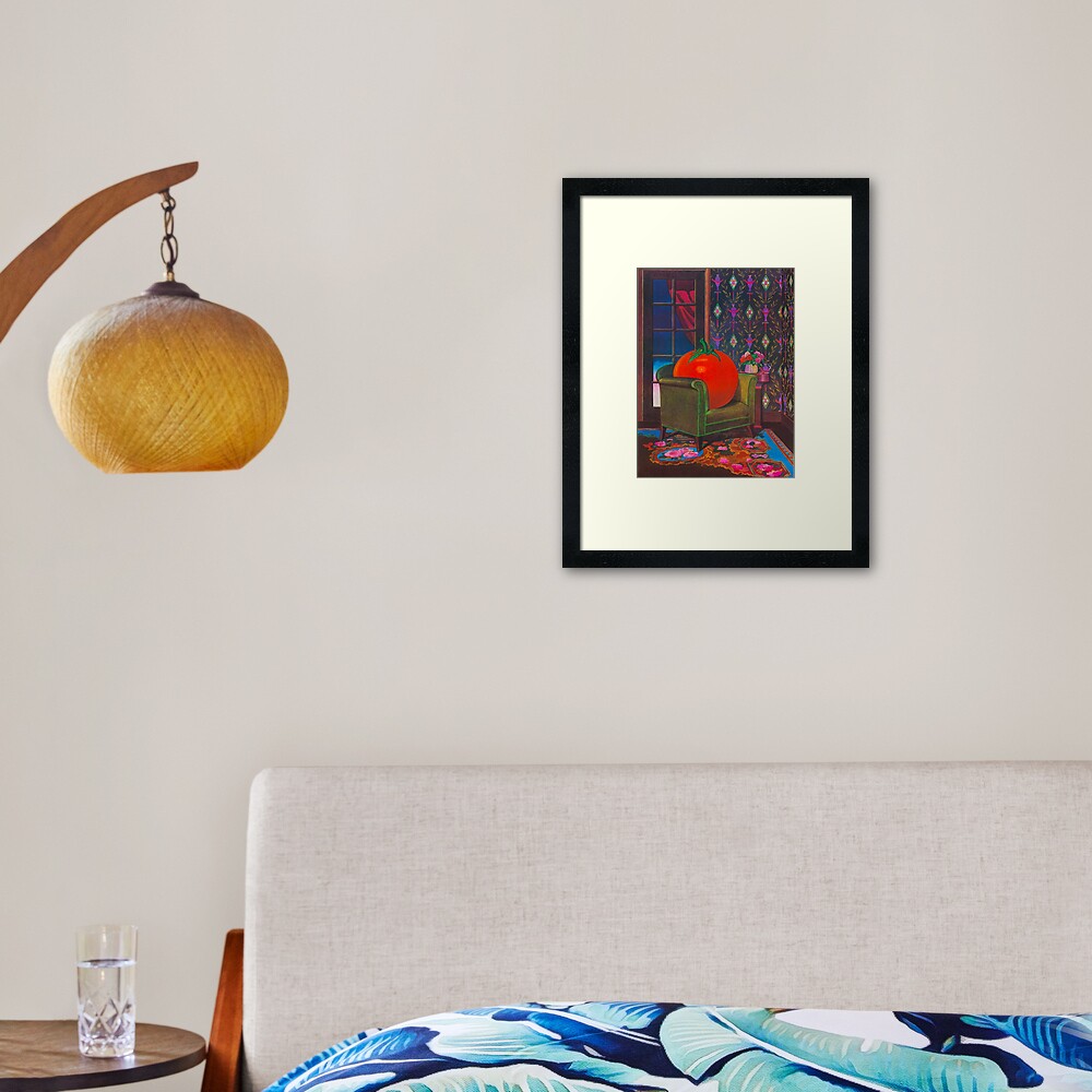 Therapy With A Tomato Milton Glaser - Tomato- Something unusual is going on here - 1978 Poster Framed Art Print