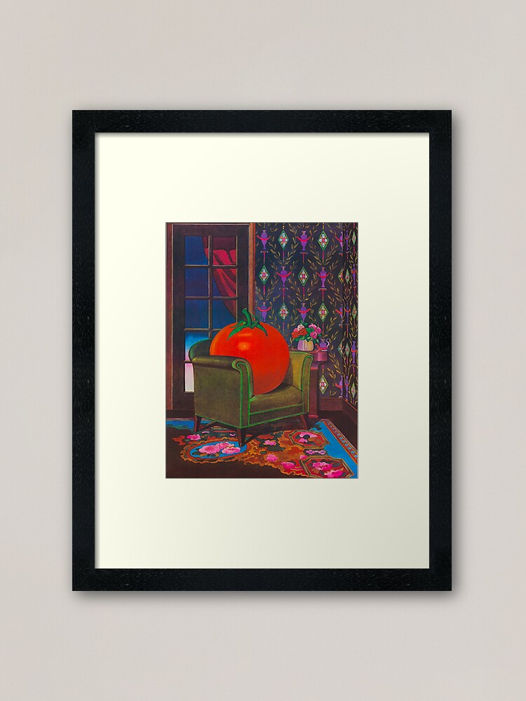 Alternate view of Therapy With A Tomato Milton Glaser - Tomato- Something unusual is going on here - 1978 Poster Framed Art Print
