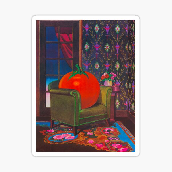 Therapy With A Tomato Milton Glaser - Tomato- Something unusual is going on here - 1978 Poster Sticker