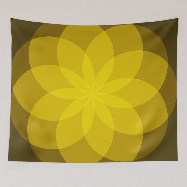 Item preview, Geometric Flower of Rounds (Yellow) designed and sold by shahramroj.