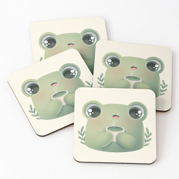 Item preview, Baby green frog with mug of tea designed and sold by Salvoodles.