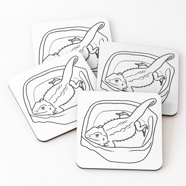 Item preview, Bearded Dragon in Water Dish designed and sold by PrileyRileyArt.