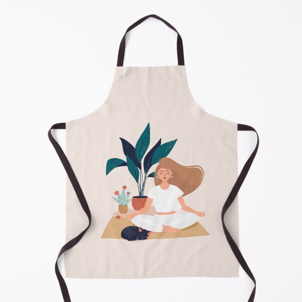 Item preview, Woman Doing Yoga With Cute Black Cat designed and sold by paradiskt.