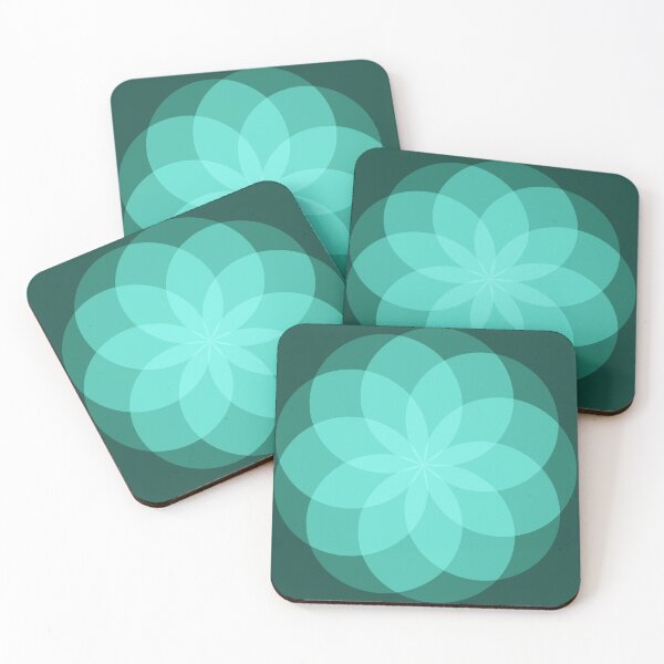 Item preview, Geometric Flower of Rounds (Teal) designed and sold by shahramroj.