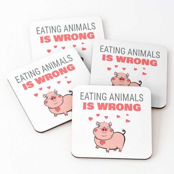 Item preview, Eating Animals Is Wrong designed and sold by curledup-cat.