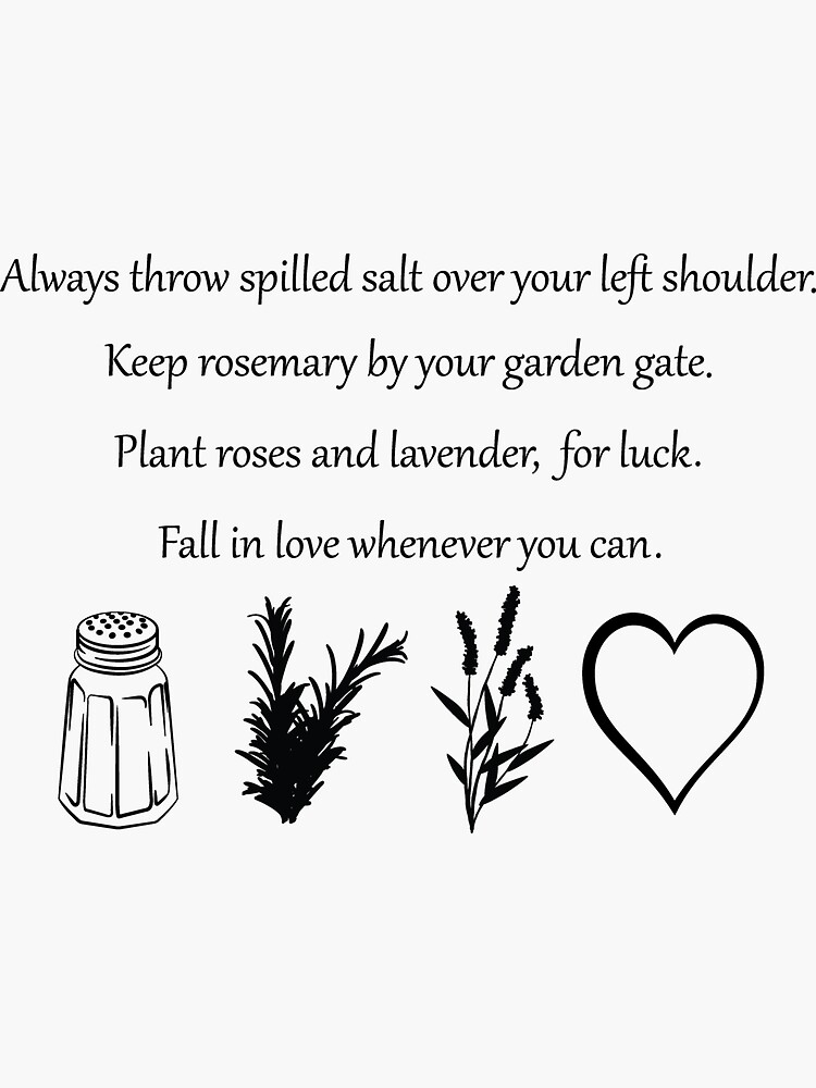 "Practical Magic Quote SVG, Always throw salt over your left shoulder