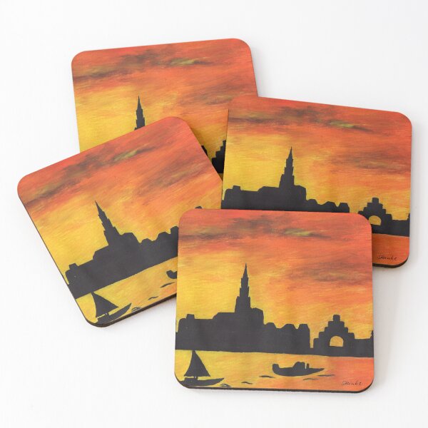 Item preview, Flensburg skyline in the evening sun designed and sold by Sandra  Steinke.