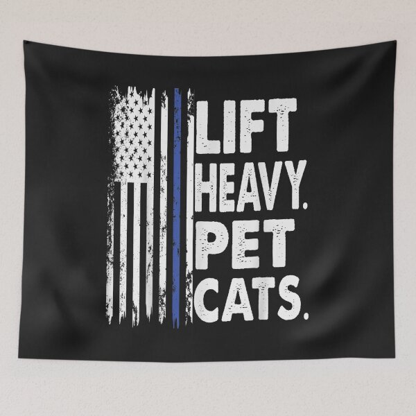Item preview, Funny Gym Powerlifter Weightlifter Gift, Lift Heavy Pet Cats T-Shirt designed and sold by Lukifo-Glacier.