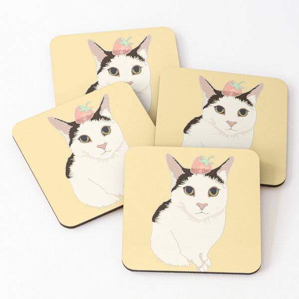 Item preview, Strawberry Cat Illustration designed and sold by ViewerEqualsPhoton.