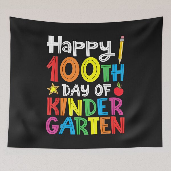 Aperçu de l'œuvre Happy 100th Day of Kindergarten Teacher or Student T-Shirt créée et vendue par Lukifo-Glacier.