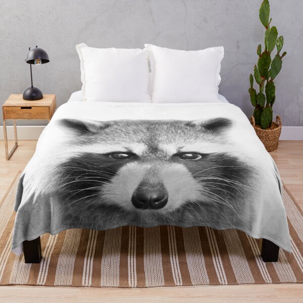 Item preview, Baby Raccoon Black White Art Print, by Zouzounio Art designed and sold by zouzounioart.