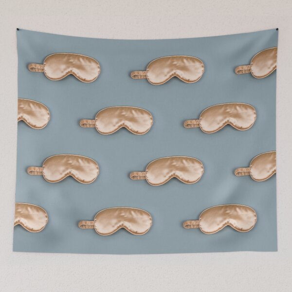 Item preview, Golden sleeping eye mask, simple pattern. Good night, flight and travel concept. Do not disturb, bedtime concept. Sweet dreams, relax, siesta, insomnia, relaxation, tired, travel concept designed and sold by Magryt.