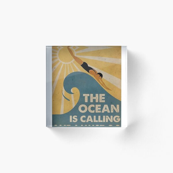 Swim When Ocean is Calling Acrylic Block