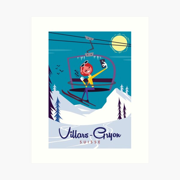 Item preview, Villars-Gryon ski poster designed and sold by Gary Godel.