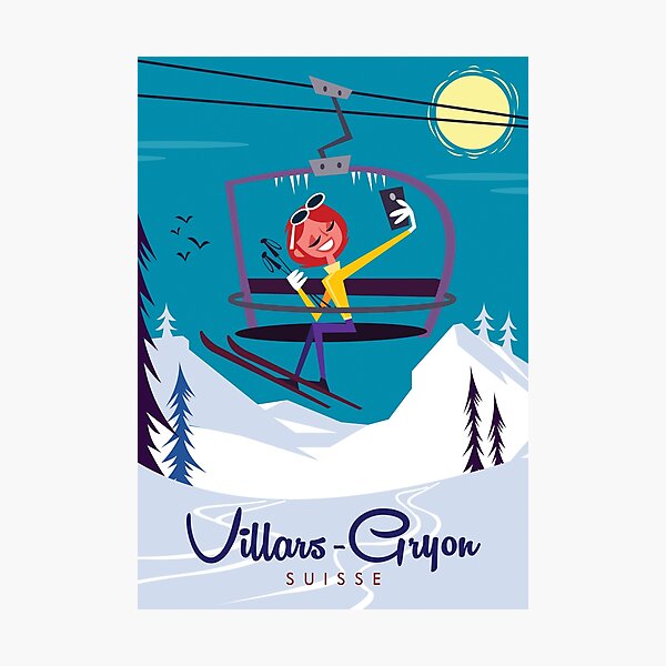 Item preview, Villars-Gryon ski poster designed and sold by GAGodel.