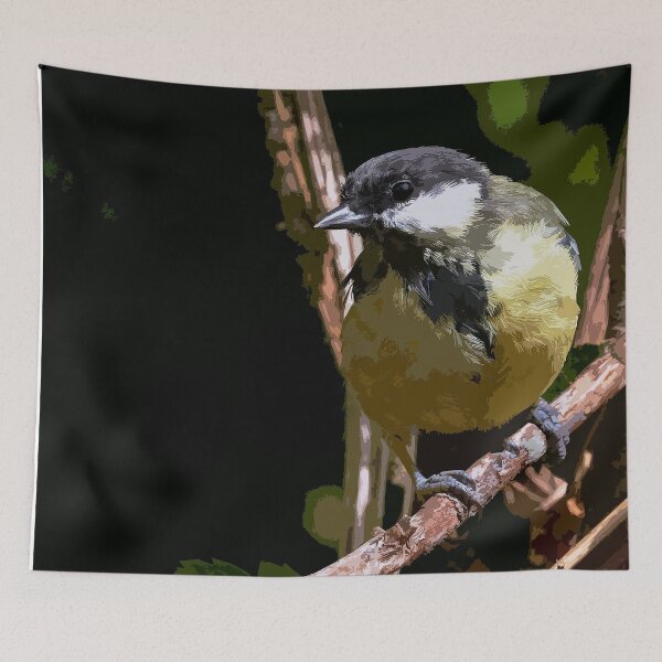 Item preview, r1447/ new finition 2021 Mésange charbonniére  peinture -  5 t (c)(h) by Olao-Olavia / Okaio Créations designed and sold by o.okaïo.