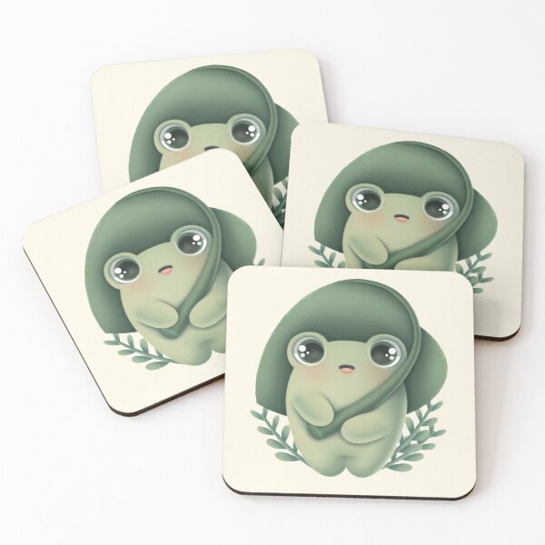 Item preview, Baby green frog with leaf umbrella designed and sold by Salvoodles.