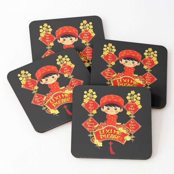 Item preview, Li Xi Me Please Vietnamese Red Cute Ao Dai Boy Flowers T-Shirt designed and sold by Lukifo-Glacier.
