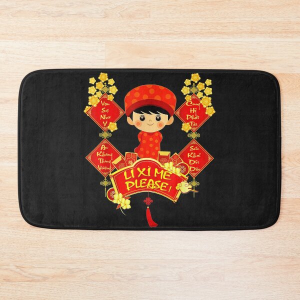Item preview, Li Xi Me Please Vietnamese Red Cute Ao Dai Boy Flowers T-Shirt designed and sold by Lukifo-Glacier.