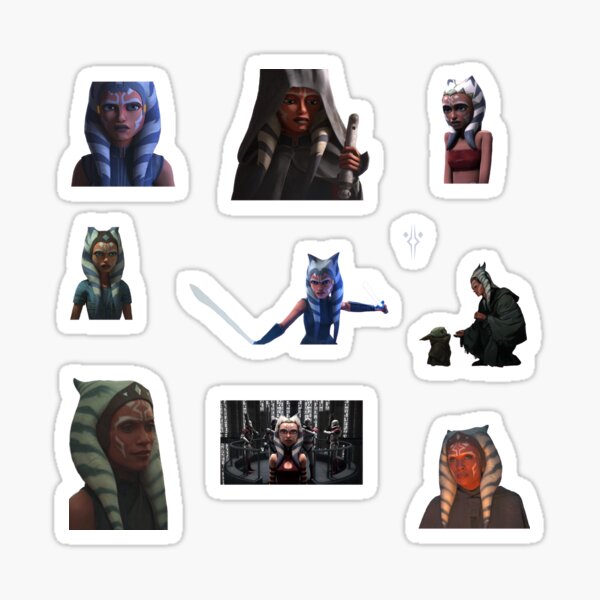 Vista previa del artículo con la obra «Ahsoka Tano // paquete de pegatinas», diseñado y vendido por Polarys.
