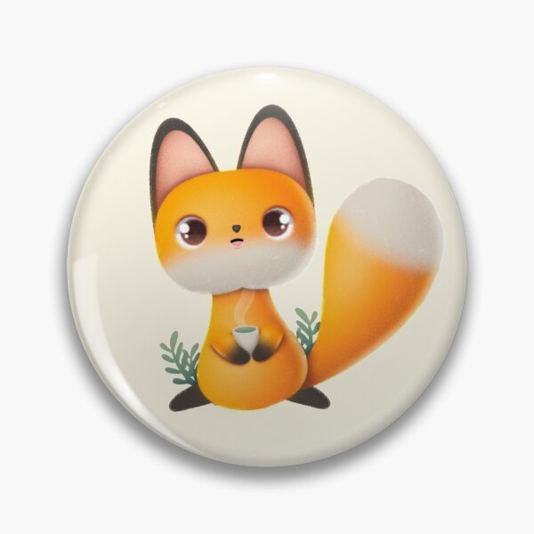 Item preview, Little fox with mug of tea designed and sold by Salvoodles.