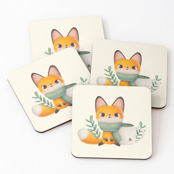 Item preview, Little fox with a big mug of tea designed and sold by Salvoodles.