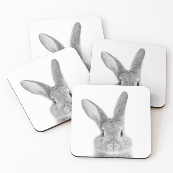 Item preview, Rabbit Black White Art Print, by Zouzounio Art designed and sold by zouzounioart.