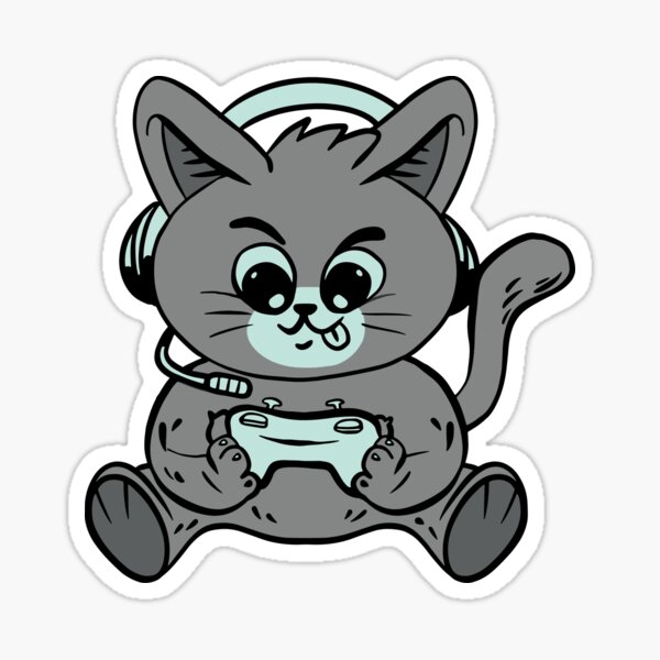 &ldquo;Gamer Cat&rdquo; Sticker for Sale by ransyn | Redbubble