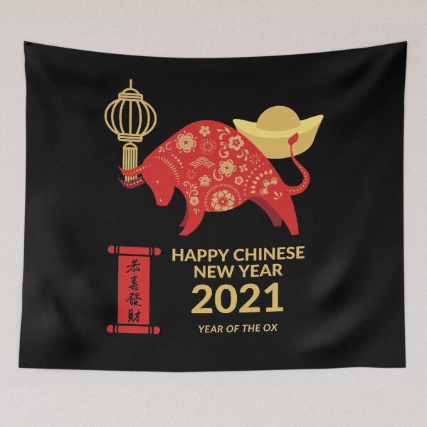 Item preview, Feliz año nuevo chino 2021 año del buey CNY designed and sold by healthybrains.